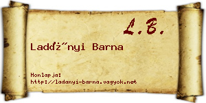 Ladányi Barna névjegykártya
