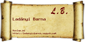 Ladányi Barna névjegykártya