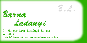 barna ladanyi business card